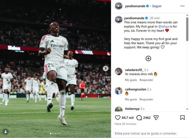 迪奥曼德：这粒进球的意义难以言表；西甲首球献给你，妹妹